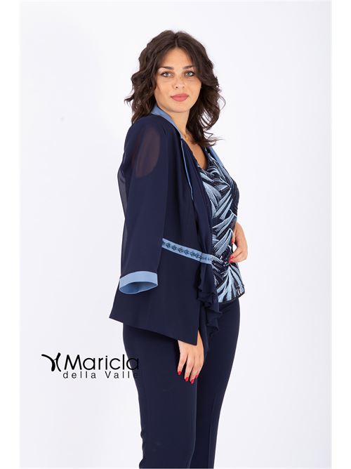 3 pezzi con bavero raso PAOLA FORTI | PF1400BLU